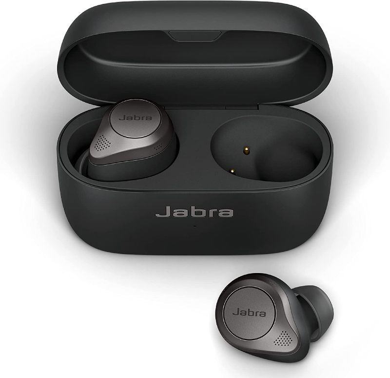 Photo 1 of Jabra Elite 85t True Wireless Bluetooth Earbuds, Titanium Black – Advanced Noise-Cancelling Earbuds with Charging Case for Calls & Music – Wireless Earbuds with Superior Sound & Premium Comfort
