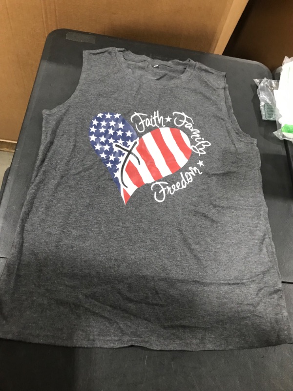 Photo 1 of 4th of July Shirts Women Faith Family Freedom Tshirt American Flag T Shirts Star Stripes Patriotic Shirts Top/ Large
