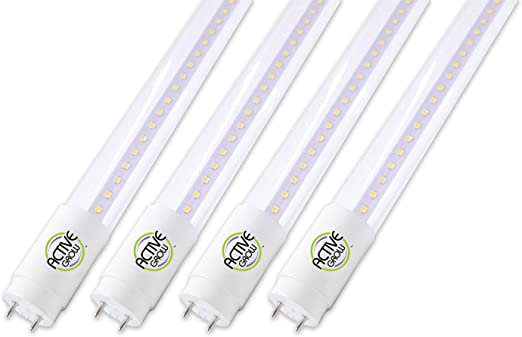 Photo 1 of Active Grow T8/T12 High Output 4FT LED Grow Light Bulb - Plant Grow Lights for Indoor Plants, Germination & Microgreens - 22W - Sun White Full Spectrum High CRI 95 - Direct Wire 120-277V - 4-Pack