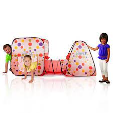 Photo 1 of Dimple Polka Dot Double Pop-up Play Tent Clubhouse with Tunnel