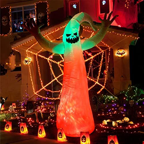 Photo 1 of Bonadecor Halloween Inflatables Ghost - 8ft Self-Inflating Halloween Blow up Yard Decorations - Ghost for Halloween Inflatables Outdoor Decoration - G
