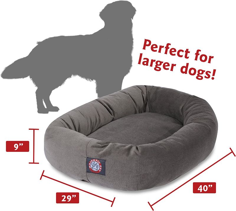 Photo 2 of 40" Chocolate Suede Bagel Dog Bed By Majestic Pet Products
