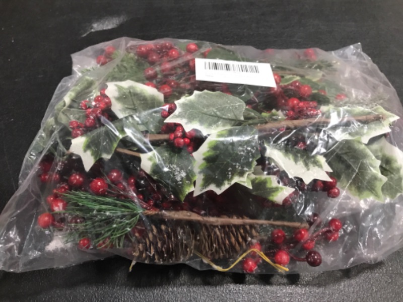 Photo 2 of 16 PACK ARTIFICIAL CHRISTMAS HOLIDAY HOLLY. 