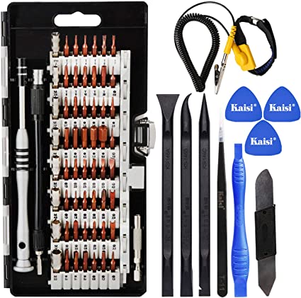 Photo 1 of Kaisi 70 in 1 Precision Screwdriver Set Professional Electronics Repair Tool Kit with 56 Bits Magnetic Driver Kit, Anti Static Wrist Band, Spudgers for Tablet, Macbook, PC, iPhone, Xbox, Game Console