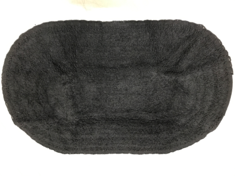 Photo 1 of 21 X 21 Solid Black Oval Home Accessories Large Crochet Reversible Bath Mat