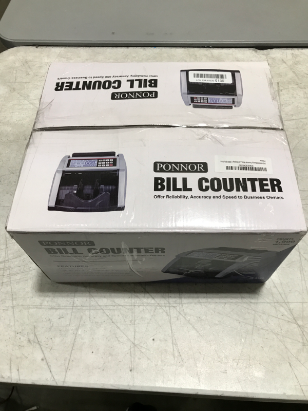 Photo 3 of Money Counter Machine PONNOR with Value Count, Dollar, Euro with UV/MG/IR/DD/DBL/HLF/CHN Counterfeit Detection, Bill Cash Counting, Large LCD Display