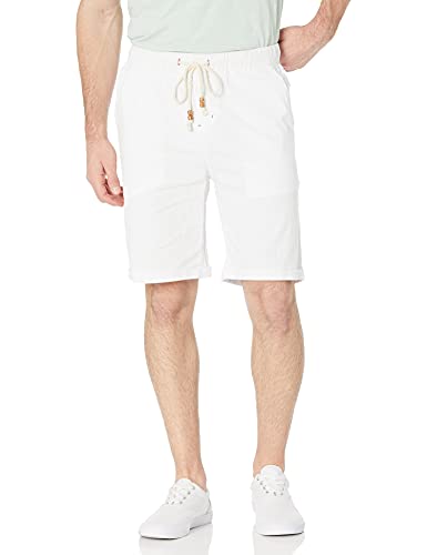 Photo 1 of Amazon Essentials Men's Linen Casual Classic Fit Short, White, Medium
