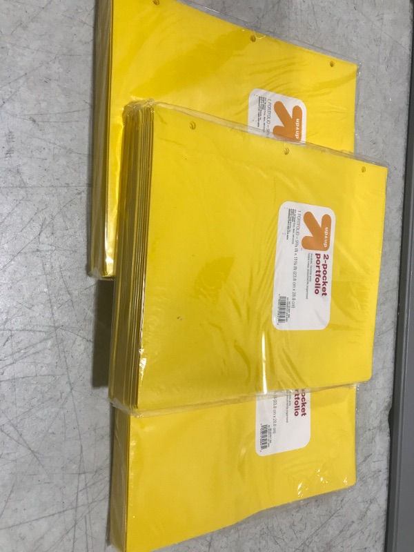 Photo 2 of 2 Pocket Plastic Folder Yellow - up&up 3 Packs of 20(60)
