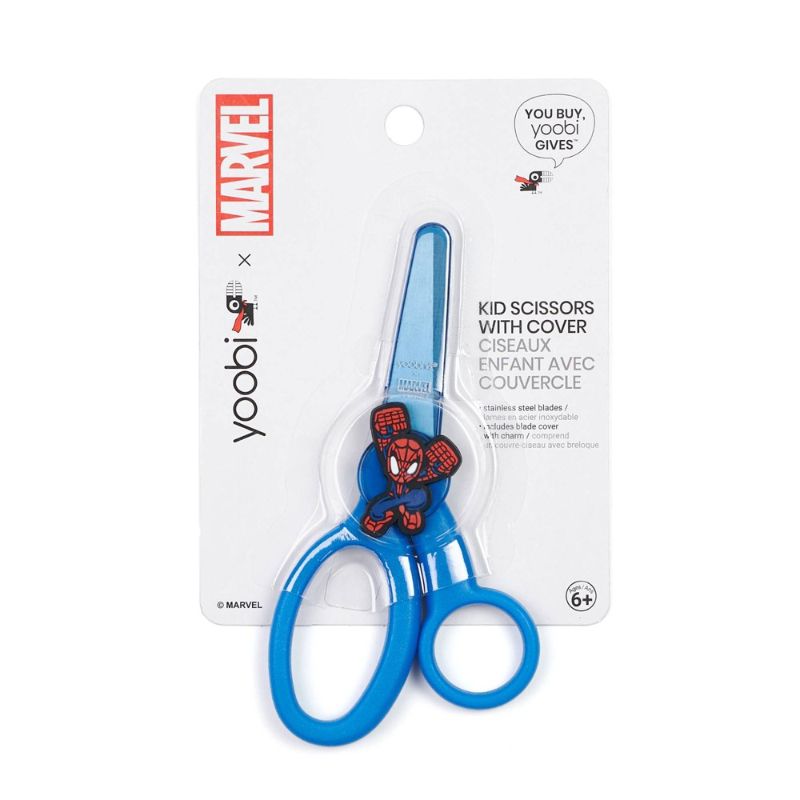 Photo 1 of Marvel Spider-Man Yoobi™ Kids Scissor with Cover Blue Skater Sketch set of 5
