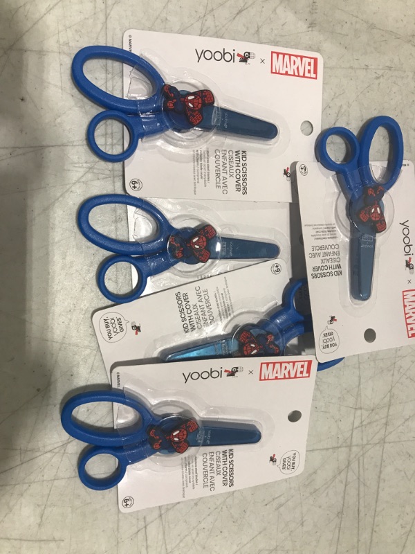 Photo 2 of Marvel Spider-Man Yoobi™ Kids Scissor with Cover Blue Skater Sketch set of 5
