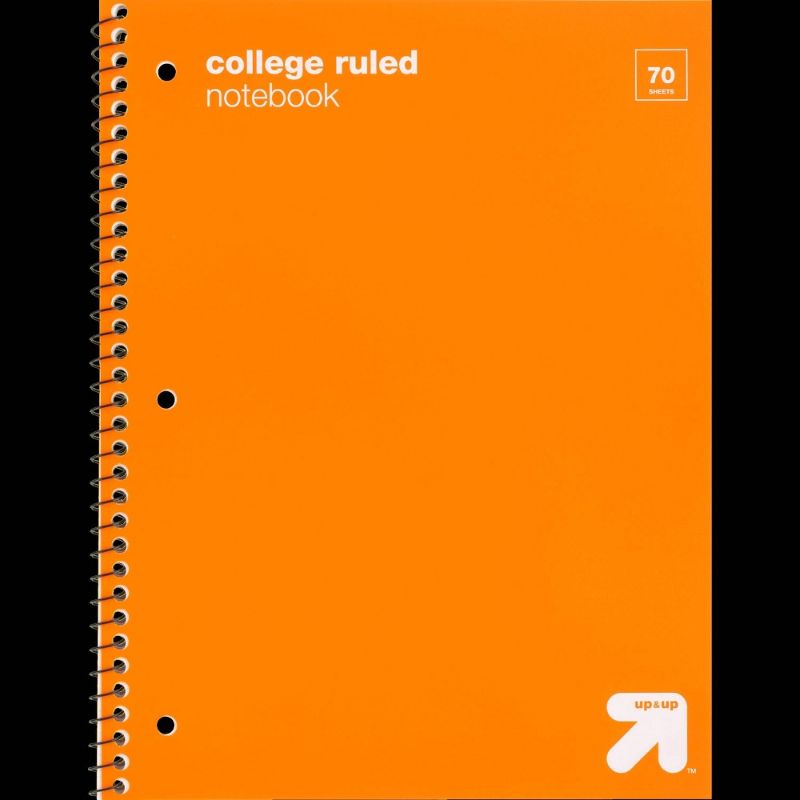 Photo 1 of College Ruled Orange 1 Subject Flexible Plastic Cover Spiral Notebook - up & up Set of 15
