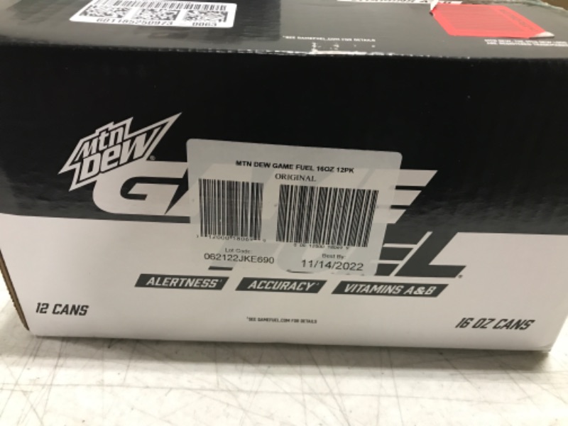 Photo 2 of (12 Cans) MTN DEW GAME FUEL, Original, 16 Fl Oz USE BY - 11/22