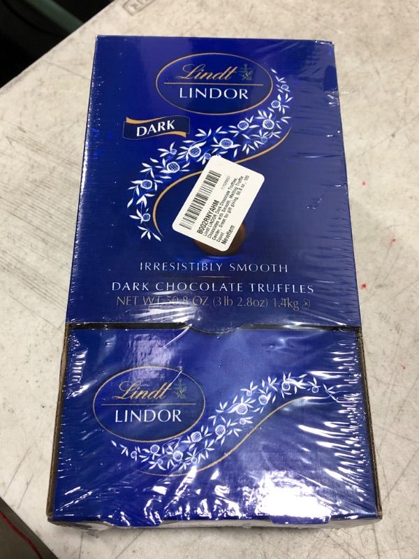 Photo 2 of Lindt LINDOR Dark Chocolate Truffles, Chocolates with Smooth, Melting Truffle Center, Great for gift giving, 50.8 oz., 120 Count Dark 3.2 Pound (Pack of 1)