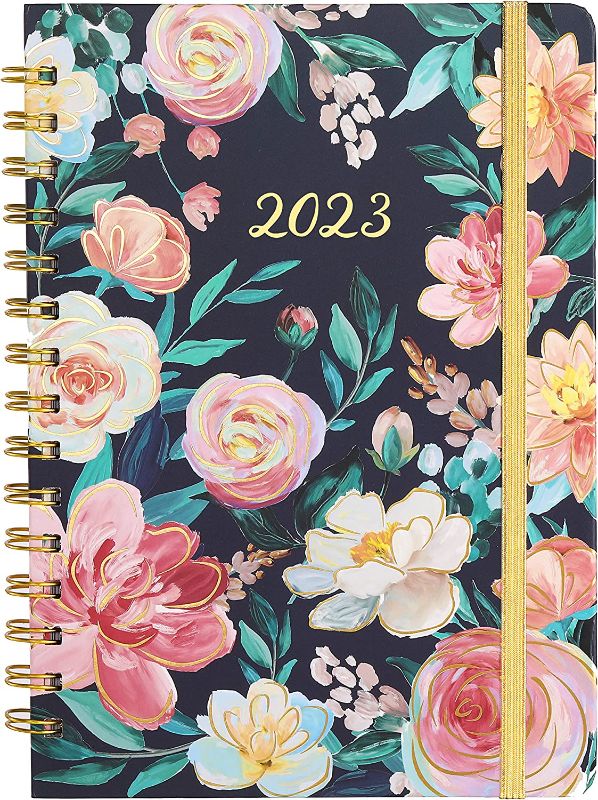 Photo 1 of 2023 Planner - Planner 2023, Weekly & Monthly Planner with Tabs, 6.3" x 8.4", JAN. 2023 - DEC. 2023, Hardcover with Back Pocket + Thick Paper + Twin-Wire Binding - Painting Floral 