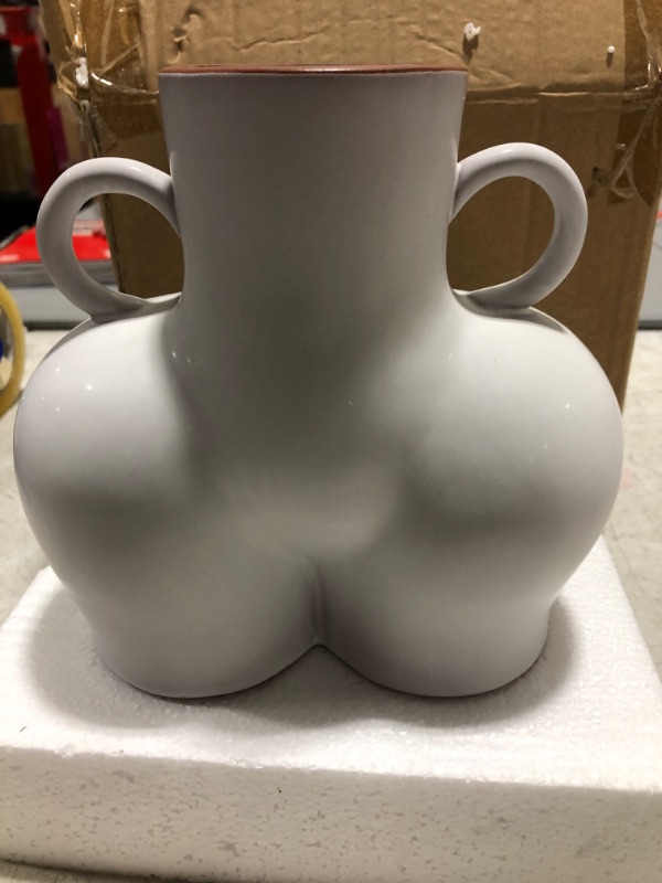 Photo 3 of 7.5inch White Ceramic Vases, Butt Vase for Home Decor, Female Body Vase for Boho Home Decor,Christmas Decor, Body Vase Female Form for Minimalist Decor