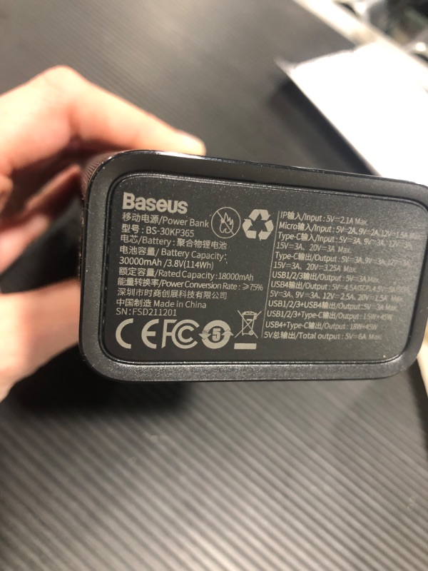 Photo 1 of Baseus Amblight Digital Display Quick Charge Power Bank 30000mAh 65W
