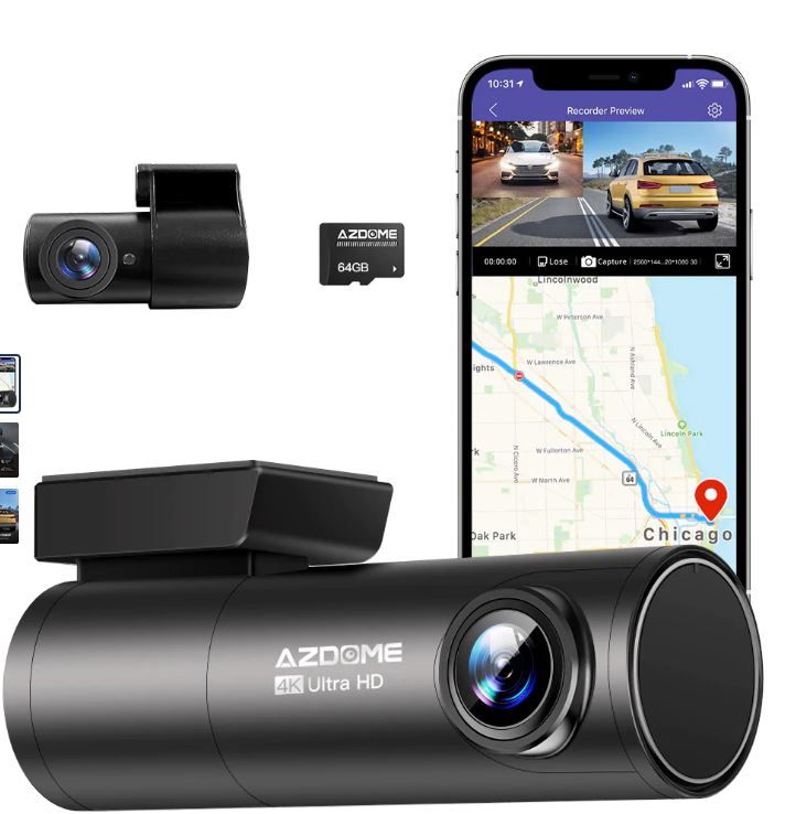 Photo 1 of M300S 4K+1080P Dual Dash Cam with Voice Control GPS & WiFi
