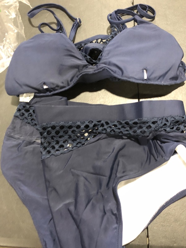 Photo 1 of 2 piece swim suit navy blue size 0XL