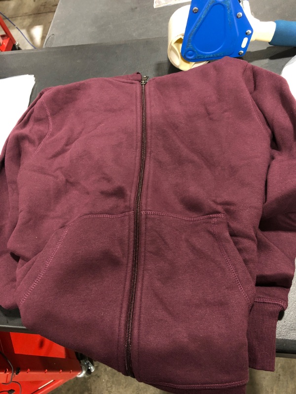 Photo 2 of Amazon Essentials Men's Full-Zip Hooded Fleece Sweatshirt SIZE X-Small Burgundy