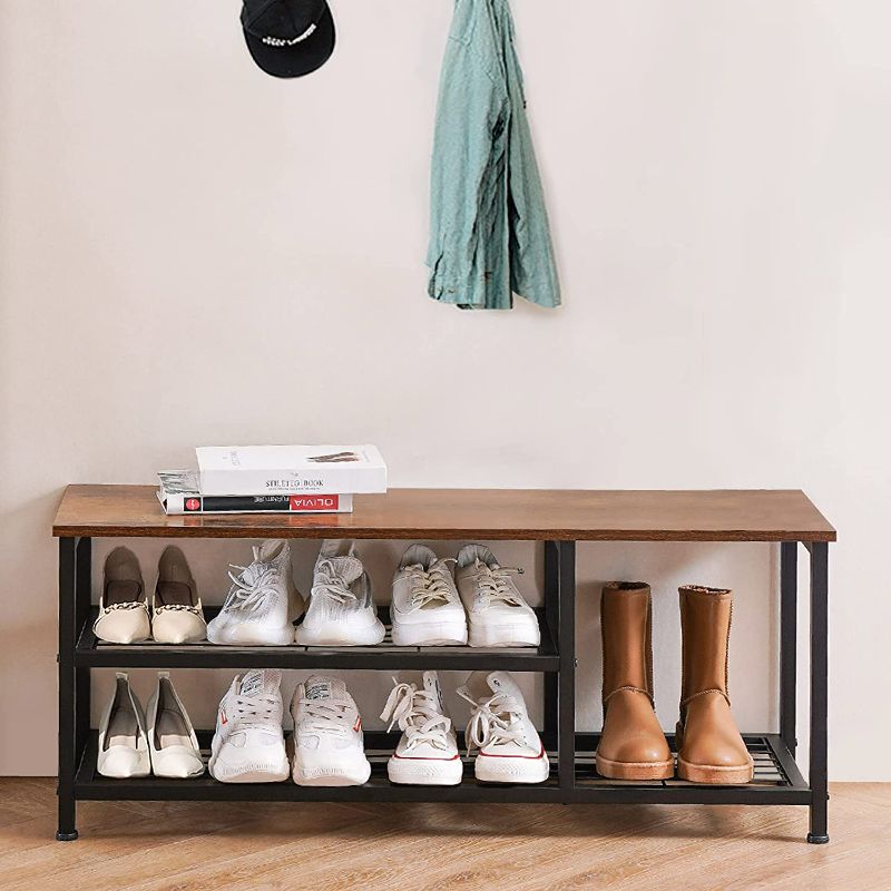 Photo 1 of Apicizon 3-Tier Shoe Rack for Entryway with Boots Storage, 39 Inch