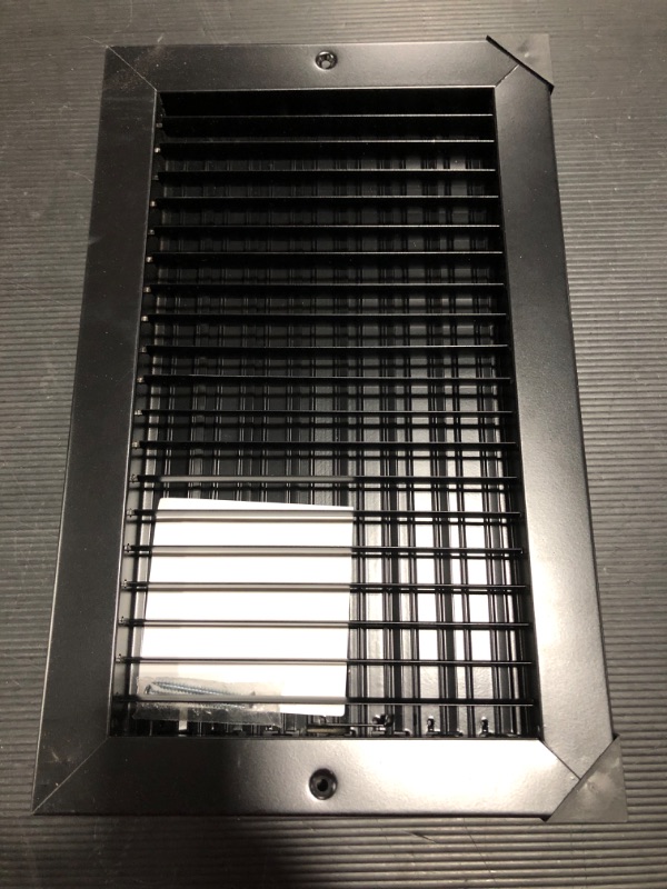 Photo 1 of 14"W x 8"H [Duct Opening Measurements] Steel Adjustable Air Supply Grille | Register Vent Cover Grill for Sidewall and Ceiling | Black| Outer Dimensions: 15.75"W X 9.75"H for 14x8 Duct Opening