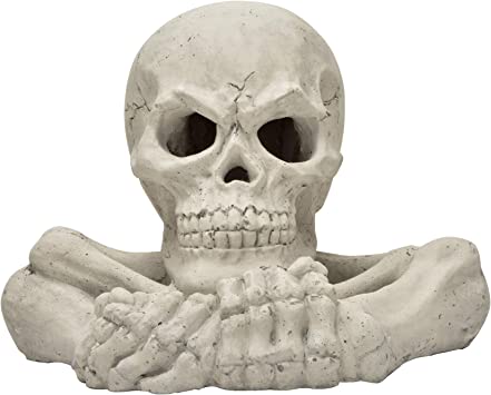 Photo 1 of Stanbroil Fireproof Imitated Human Skull with Bones and Hands Gas Log for Indoor or Outdoor, Fireplaces, Fire Pits, Halloween Decor, 1-Pack, White - Patent Pending--factory sealed opened for picture --- L 11.6 in. x W 9.5 in x H 8 in.