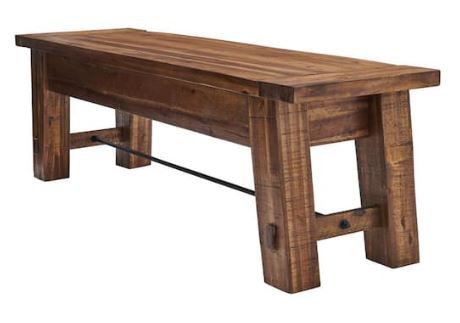 Photo 1 of 60 in. L Durango Brown Wood Entryway/Dining Bench
