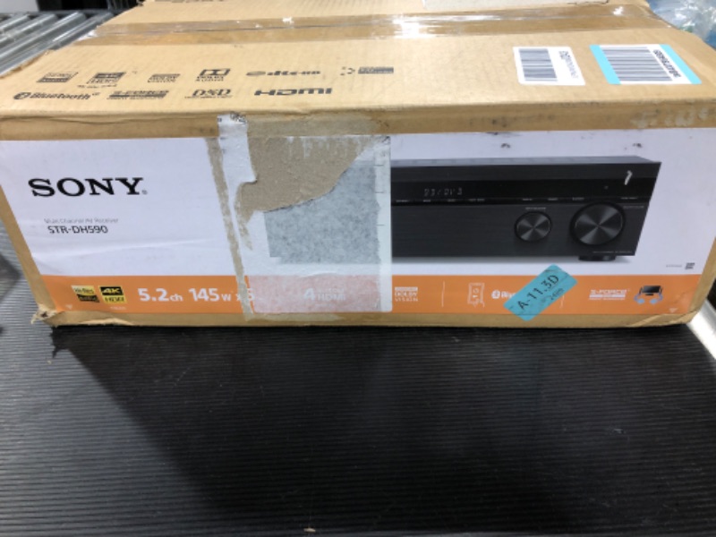 Photo 2 of Sony STRDH590 5.2 Channel Surround Sound Home Theater Receiver: 4K HDR AV Receiver with Bluetooth,Black