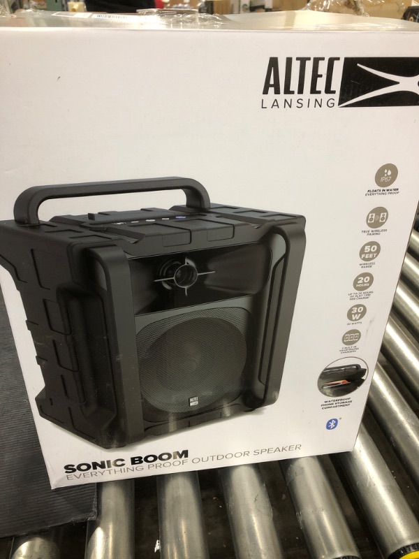 Photo 2 of Altec Lansing Sonic Boom - Waterproof Bluetooth Speaker with Phone Charger, IP67 Outdoor Speaker, 3 USB Charging Ports, 50 Foot Range & 20 Hours Battery Life