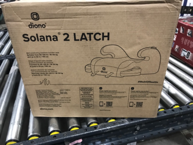 Photo 1 of Diono Solana 2 XL, Dual Latch Connectors, Lightweight Backless Belt-Positioning Booster Car Seat, 8 Years 1 Booster Seat, Blue 2019 LATCH Connect Single Blue