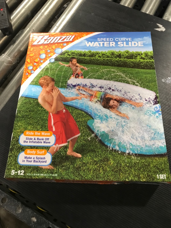 Photo 2 of Banzai Speed Curve Water Slide, Multi-Colored