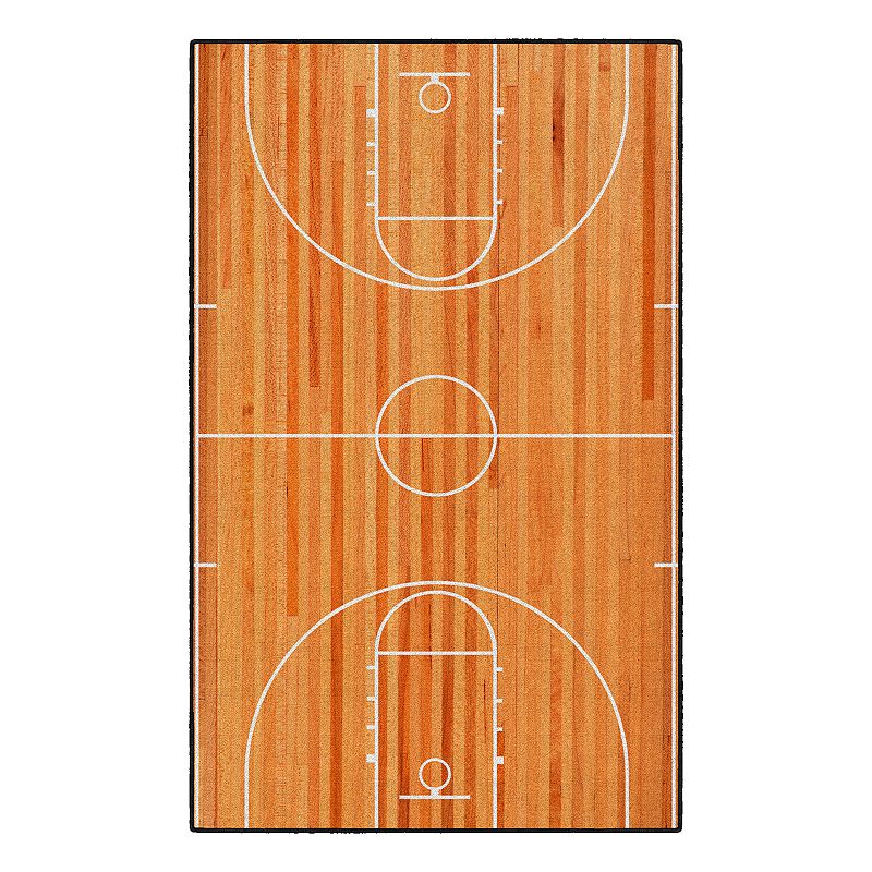 Photo 1 of Brumlow Mills Basketball Court Printed Rug, Med Orange, 3X5 Ft