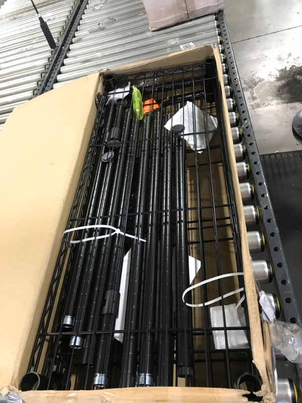 Photo 2 of 4-Shelf Adjustable, Heavy Duty Storage Shelving Unit (350 Lbs Loading Capacity per Shelf), Steel Organizer Wire Rack, Black (36L X 14W X 54H)