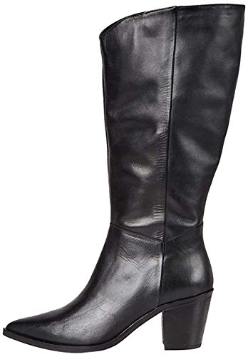 Photo 1 of Amazon Brand - Find. Knee High Pull on Leather Western Boots, Black), US 7