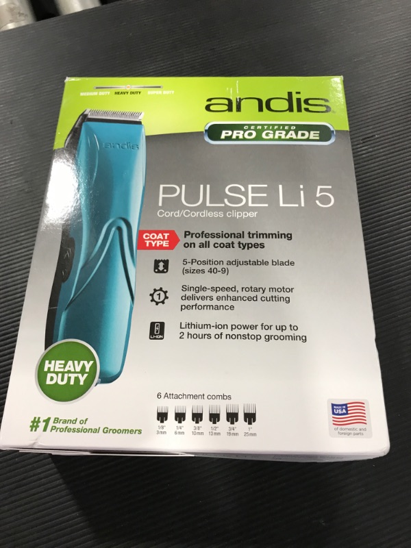 Photo 2 of Andis 73515 Pulse Li 5 Cord/Cordless Grooming Clipper for Dogs