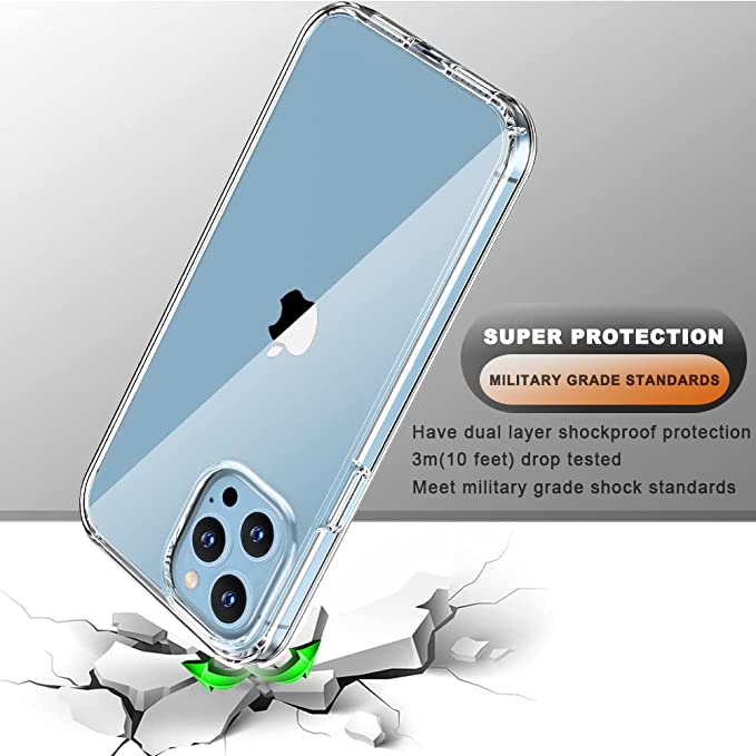 Photo 1 of COOLQO Compatible for iPhone 13 Pro Case 6.1 Inch, with [2 x Tempered Glass Screen Protector] Clear 360 Full Body Protective Coverage Silicone 14 ft Drop Military Grade Shockproof Phone Cover