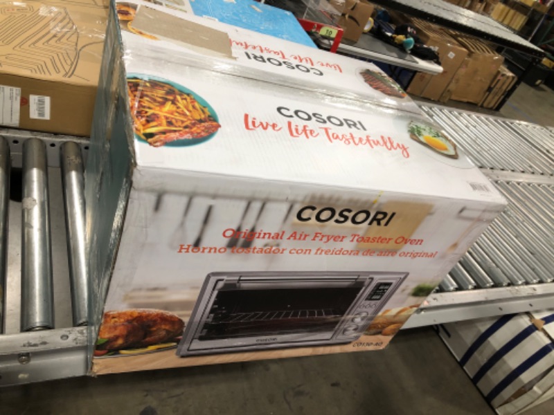 Photo 1 of COSORI Air Fryer Toaster Oven, 12-in-1 Convection Oven Countertop with Rotisserie, Stainless Steel 32QT/32L, 6-Slice Toast, 13-inch Pizza,100 Recipes, Basket, Tray(6 Accessories)Included, CO130-AO Manual-stainless steel Combo