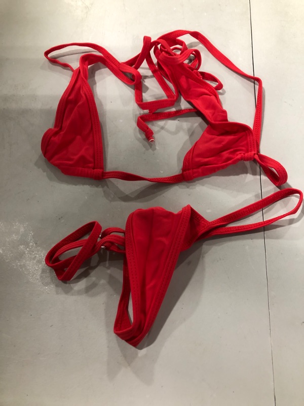 Photo 1 of SHERRYLO Micro Bikini Mini G-String Thong Bathing Suit Extreme Bikinis Swimsuit Women Full Red One Size