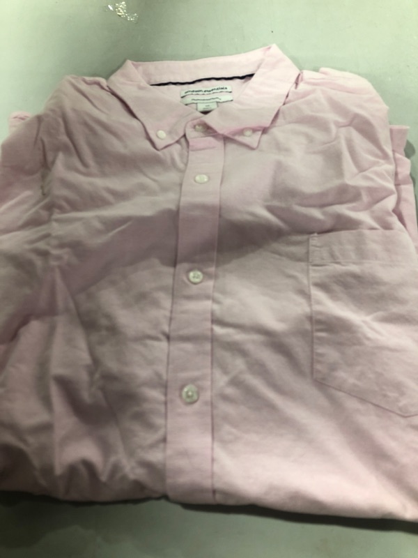 Photo 2 of Amazon Essentials Men's Regular-Fit Short-Sleeve Pocket Oxford Shirt XX-Large Pink