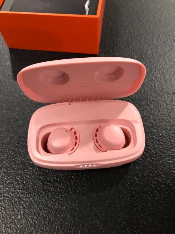 Photo 2 of Earbuds, 100H Playtime Tribit IPX8 Bluetooth5.0 Deep Bass Bluetooth Earbuds Touch Control Headphones with Mic Earphone in-Ear Wireless Earbuds for iPhone Android Flybuds 3 Pink, Bluetooth Headphones 