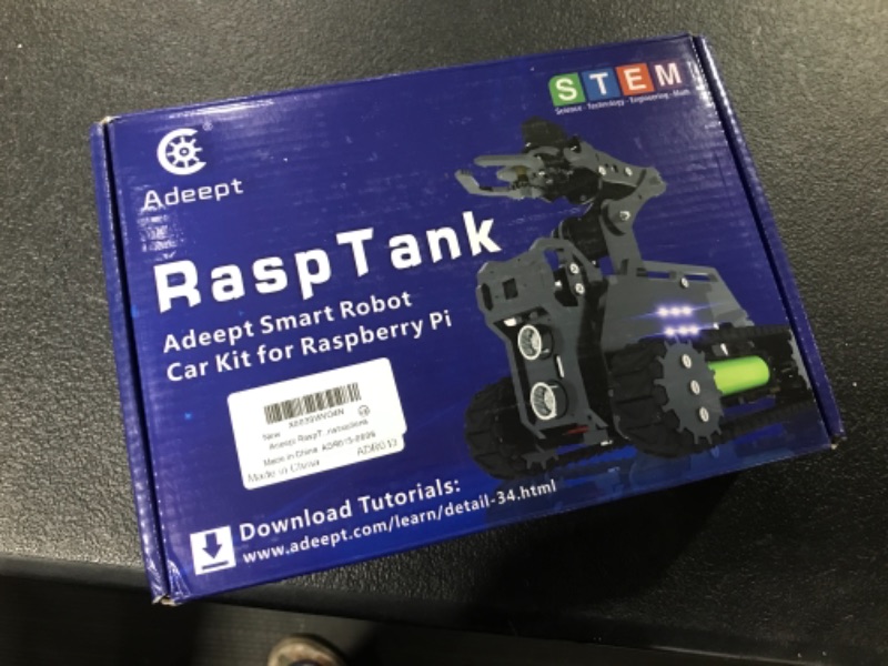 Photo 2 of Adeept RaspTank Smart Robot Kit for Raspberry Pi 4 3 Model B+ B, OpenCV Target Tracking Tank 4-DOF Robotic, DIY Coding Robot Building Kit Educational Kids STEM Projects Programming Robotic Arm Kit
