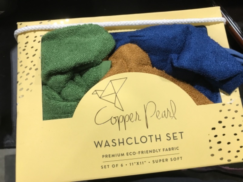 Photo 1 of 6 Ultra Soft Baby Bath Washcloths Premium Large Soft"River" (Blue/Brown/Green) 11" x 11" Towels by Copper Pearl
