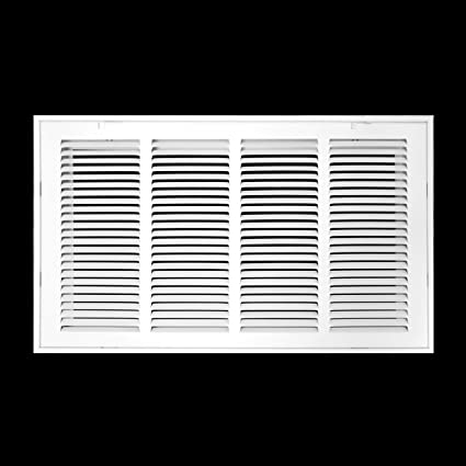 Photo 1 of 22"W x 12"H [Duct Opening Measurements] Steel Return Air Filter Grille (HD Series) Removable Door | for 1-inch Filters, Vent Cover Grill, White, Outer Dimensions: 24 5/8"W X 14 5/8"H for 22x12 Opening
