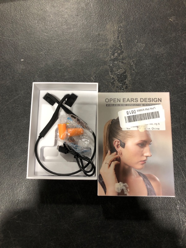 Photo 2 of Bone Conduction Headphones Bluetooth 5.0,Wireless Open Ear Headphones with Built-in Mic,Waterproof Earphones,Sweatproof Sports Headset for Running,Cycling,Hiking,Gym,Climbing & Driving(Black)
