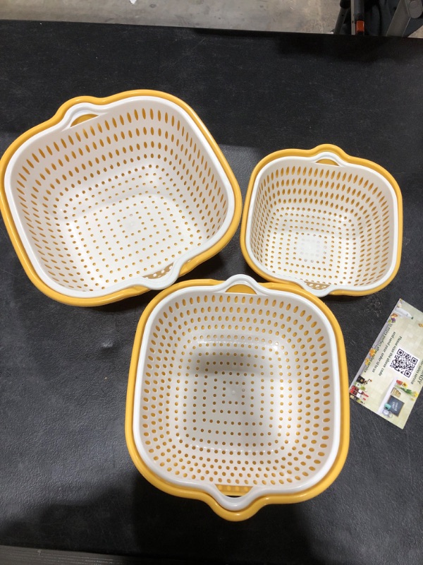 Photo 1 of 6x Plastic Drain Basket Strainer Fruit Vegetable Washing Kitchen Organizer US 
