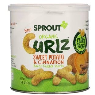 Photo 1 of  (6 PACK) Sprout Organic, Curlz, Sweet Potato & Cinnamon, 1.48 oz (42 g) (BEST BY 10/14/22)
