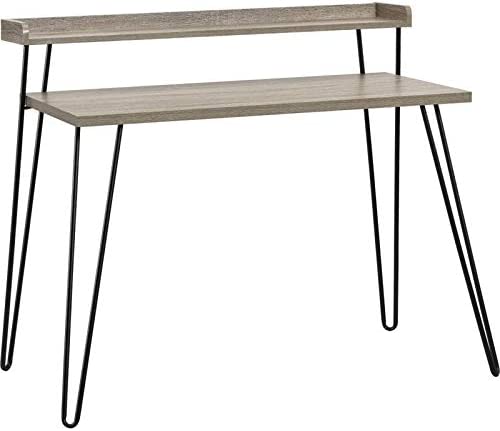 Photo 1 of Ameriwood Home Haven Retro Computer Desk with Riser, Distressed Gray Oak 
