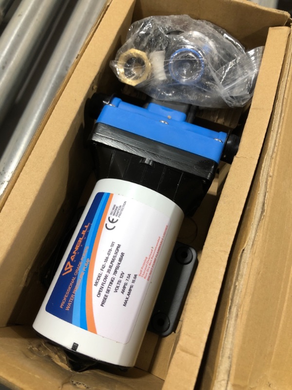 Photo 1 of ANBULL 12V Self Priming Pump, 5.5GPM/70PSI Water Pressure Diaphragm Pump with 3/4" Garden Hose Adapters, Marine Fresh Water Transfer Pump with Pressure Switch for RV Camper Yacht Lawn
