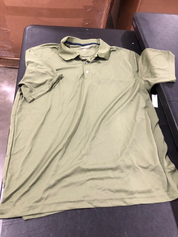 Photo 1 of Amazon Essentials Men's Regular-Fit Quick-Dry Golf Polo Shirt Polyester Olive Large