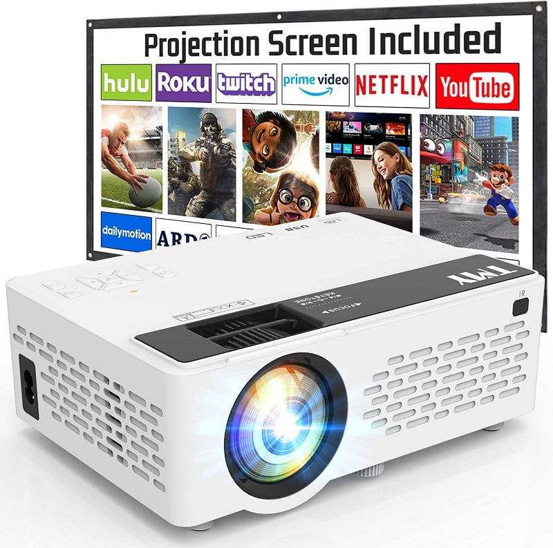 Photo 1 of TMY Projector 7500 Lumens with 100" Projector Screen, 1080P Full HD Supported Portable Projector, Mini Movie Projector Compatible with TV Stick Smartphone HDMI USB AV, for Home Cinema & Outdoor Movies